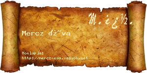 Mercz Éva névjegykártya