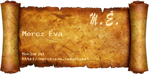 Mercz Éva névjegykártya
